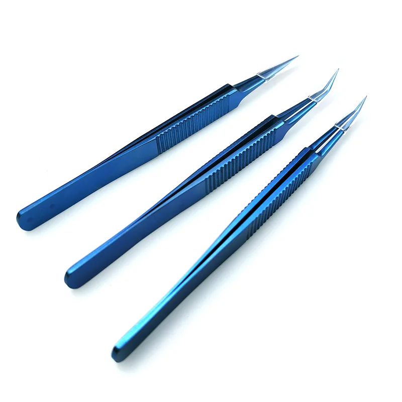 1pcs Titanium Electronic Tweezers Straight Hair Transplant Implanter Angle Tweezers Straight Forceps Tweezers