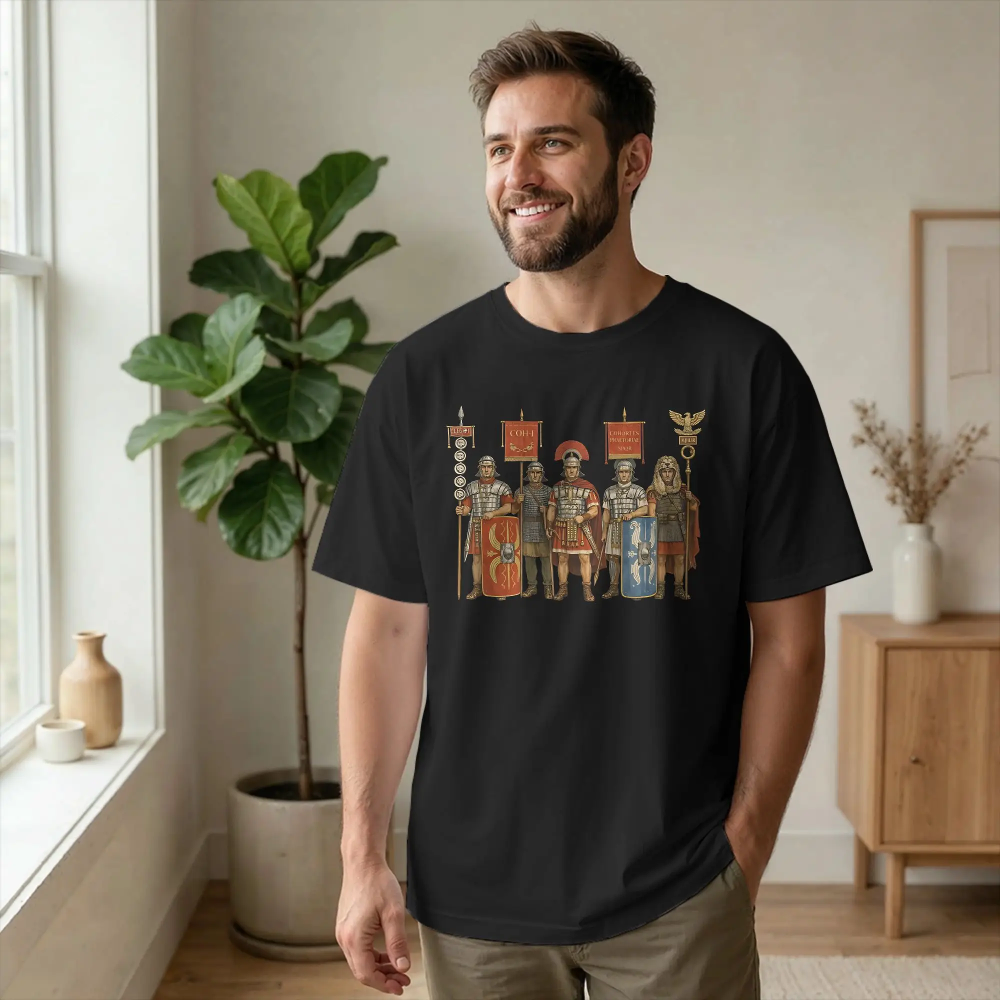 Humor Roman Legion Soldiers Ancient Art T-Shirts Men Crew Neck Cotton T Shirt Warrior Short Sleeve Tee Shirt Summer merchandise