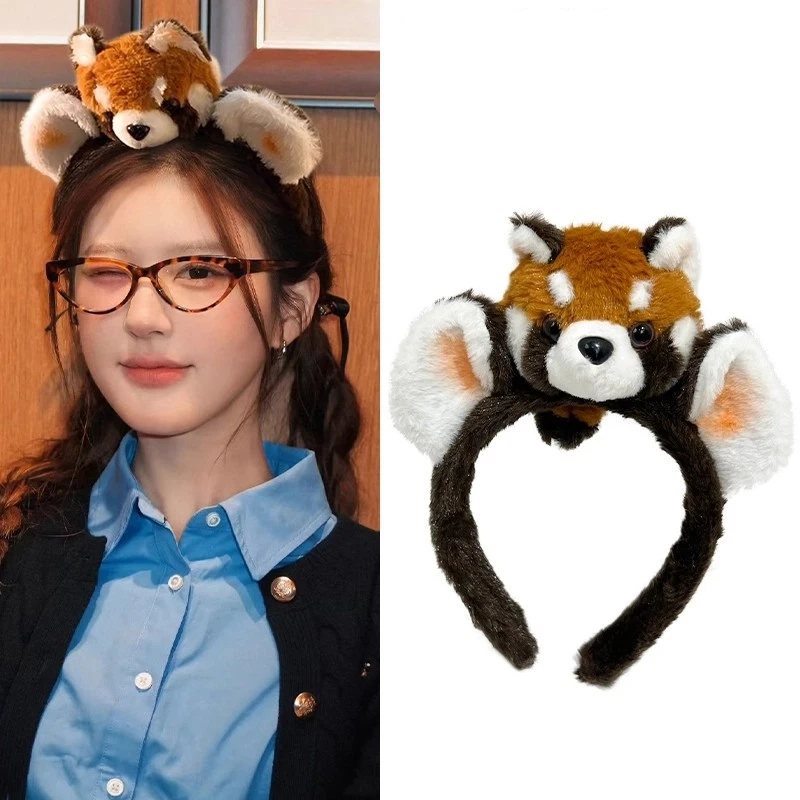 

Lovely Stuffed Raccoon Headband For Women Face Washing Birthday Party Gathering Headpiece