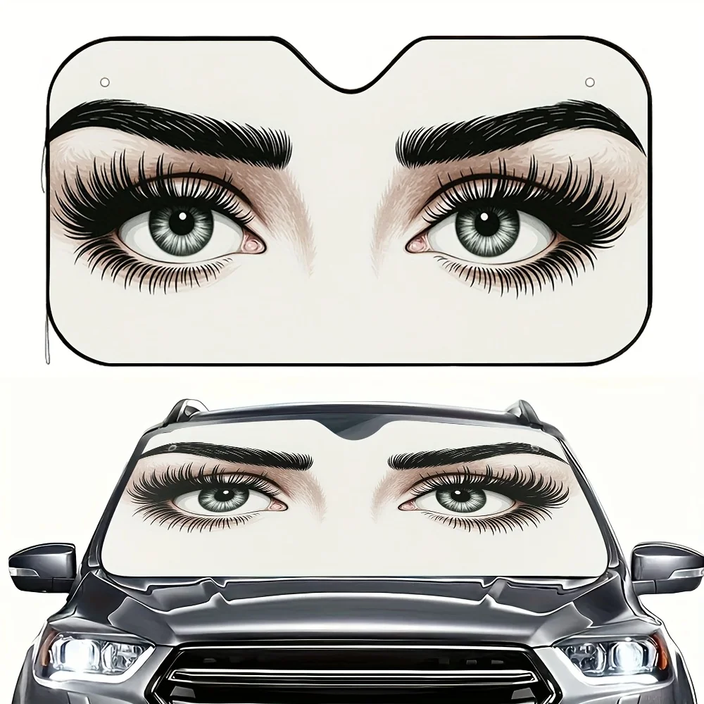Pare-soleil de voiture avec œuvres d'art pour les yeux affascinantes, pliable, universel, adapté aux suv, les berlines, les furgons et les camions, Protection contre la chaleur et les UV, facile I, 1 pièce