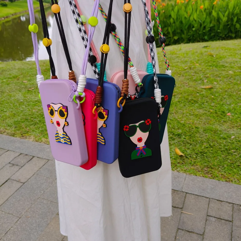 Portable Silicone Mobile Phone Bag Waterproof Large Capacity Phone Crossbody Bag Multifunction Shoulder Bag