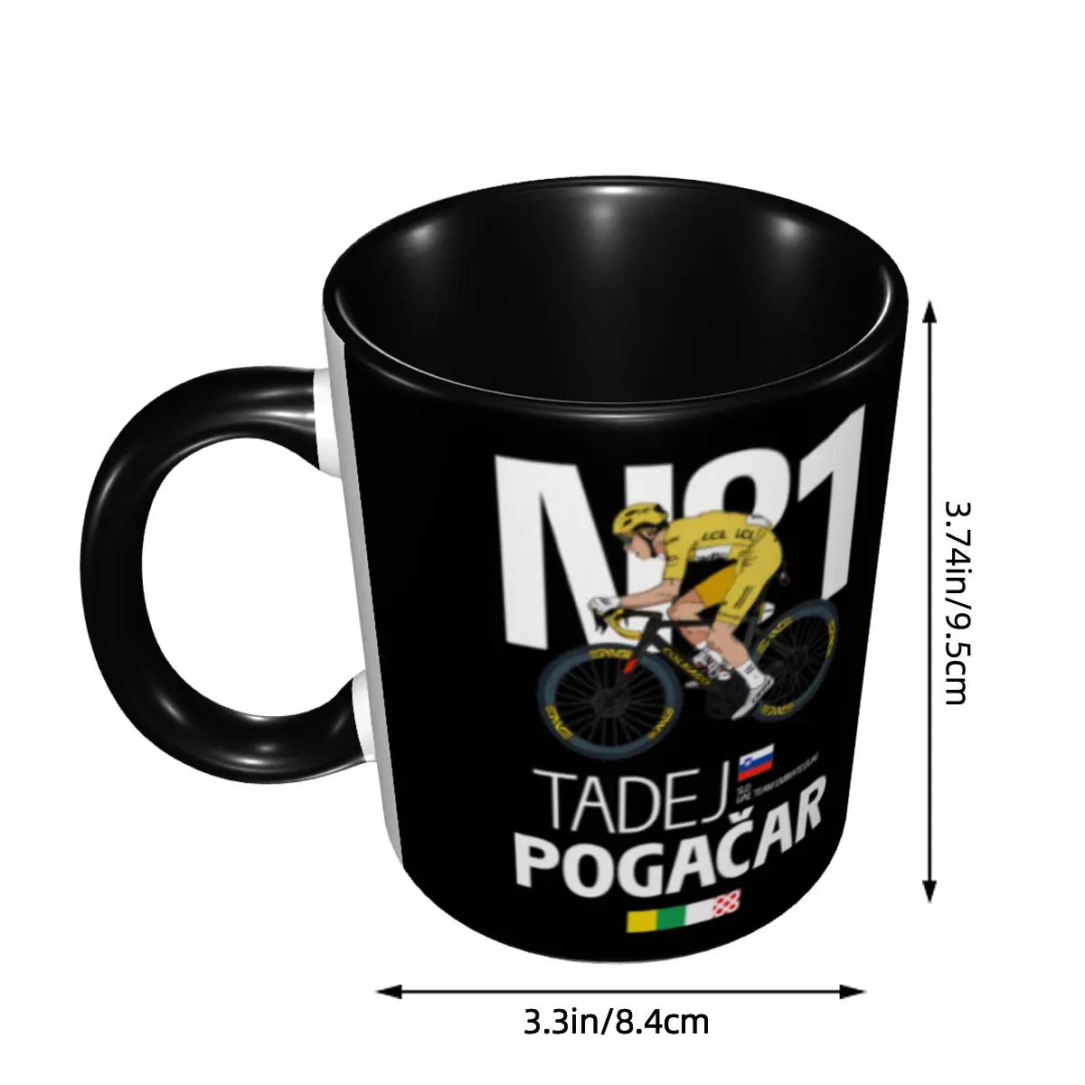 UAE Tadejs Cycling Racer Pogacars Mug Personalized Coffee Ceramic Mug Creative Gift
