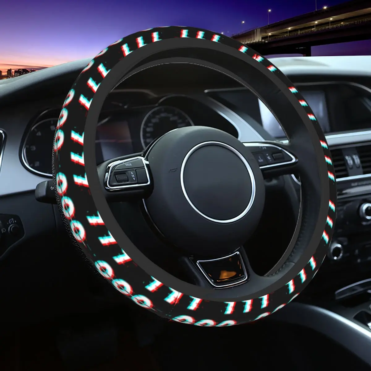 38cm Steering Wheel Covers Juice Wrld Rap Music Elastic Braid On The Steering Wheel Cover Car-styling Suitable Auto Accessories