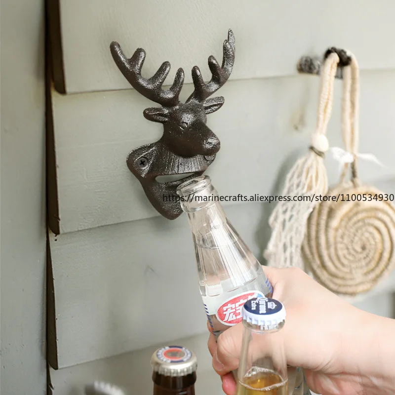 

Скандинавский ретро ностальгический железный олень голова быка голова открывалка для бутылок домашний ресторан открывалка для пива