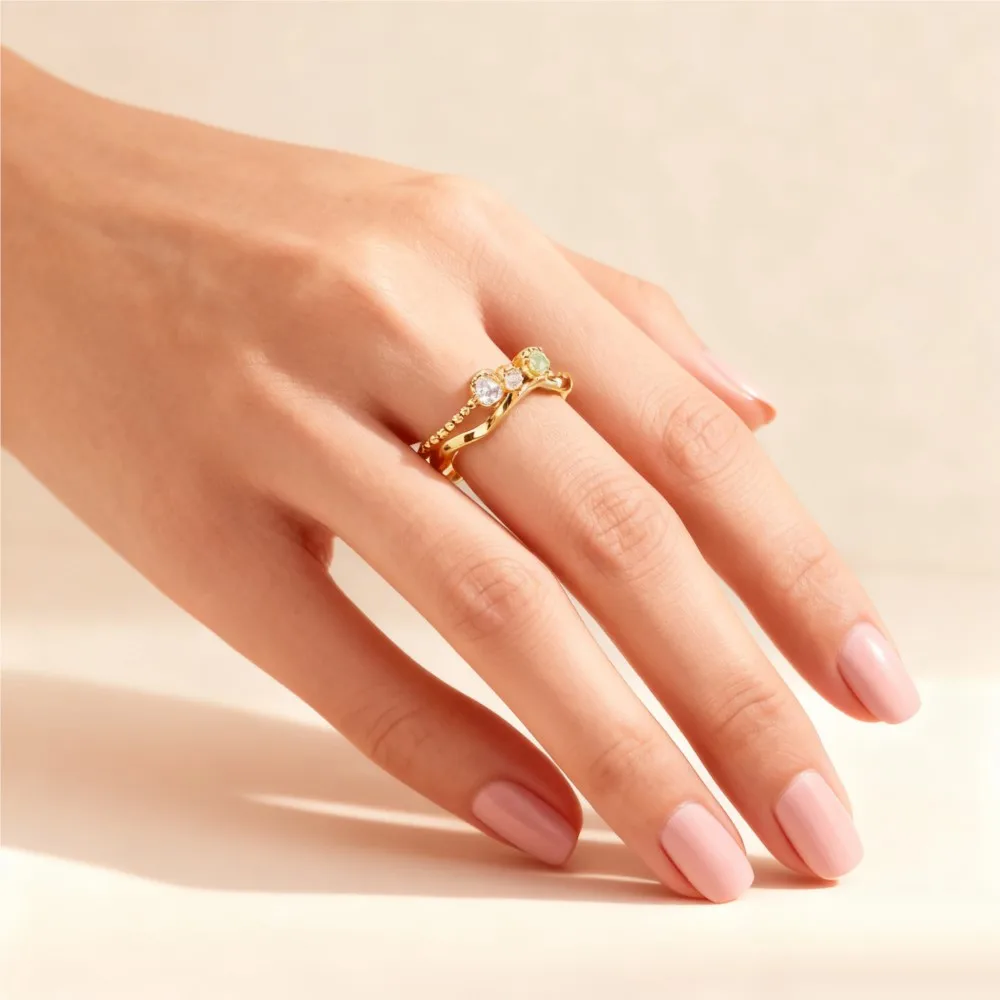 MOBUY خاتم الأحجار الكريمة الزبرجد الطبيعي للنساء نمط المحكمة أنيق رائع 925 فضة الذهب Vermeil غرامة مجوهرات