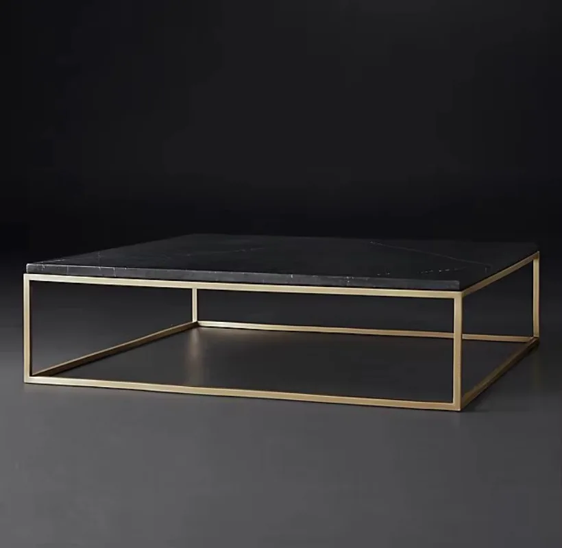 Modern Marble Top Rectangular Coffee Table Design Living Room Furniture