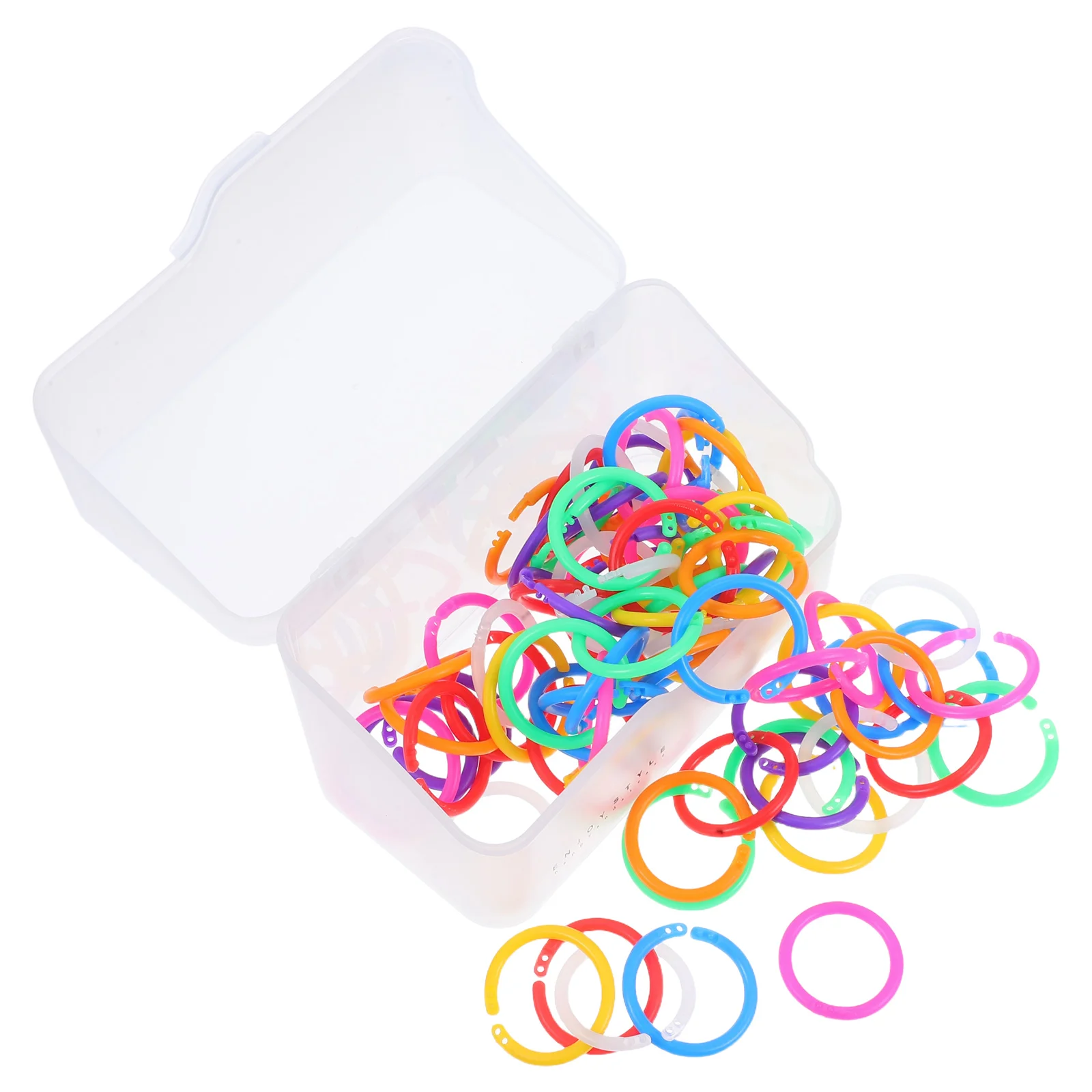 

80pcs Plastic Binder Rings Round Binding Clips For Flash Cards Loose Leaf Papers Crafts Book Binding Discs File Organizer School