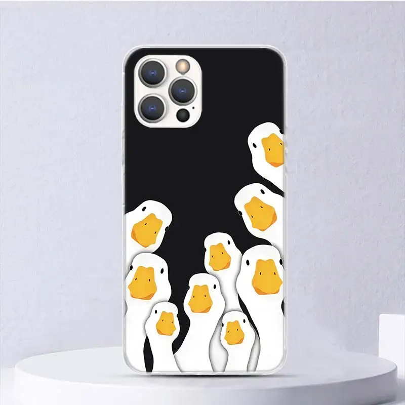Cartoon Duck Goose Game Soft Case For iPhone 16 17 Air 16E 15 Plus 11 12 13 Mini 14 Pro Max Phone Cover Apple 7 8 SE Coque Funda