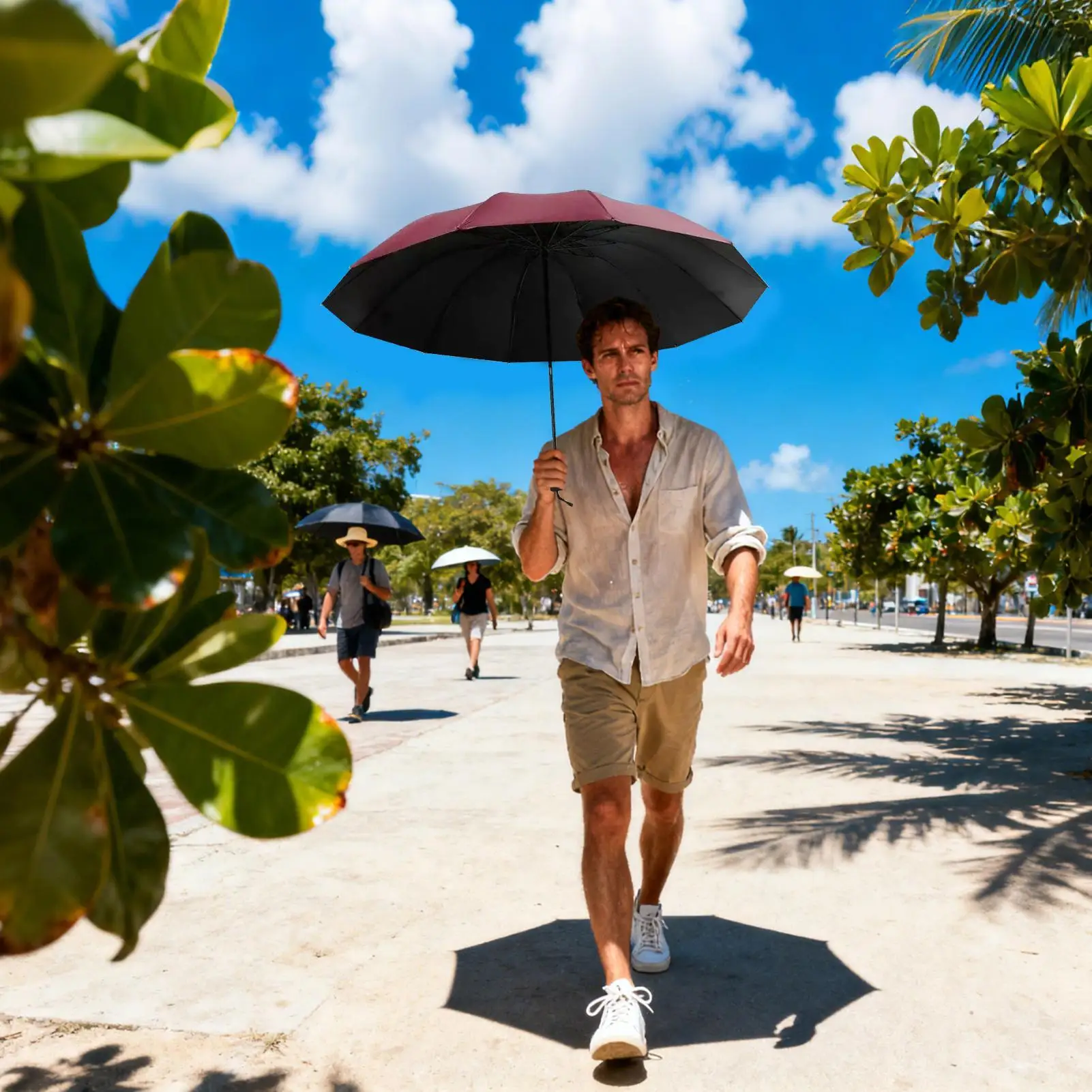 

Ветрозащитные зонты от солнца, 12 рулонов, защита от ультрафиолета, большой легкий складной зонт для уличного солнца, гольфа, общежития, детского колледжа