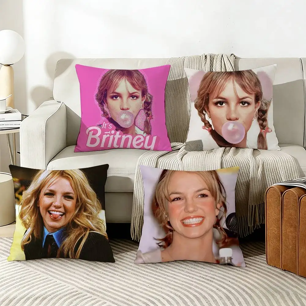 

B-Britney S-Spears Pillow Case Living Room Sofa Cushion Cover Suitable For Home Bedroom Room Decoration