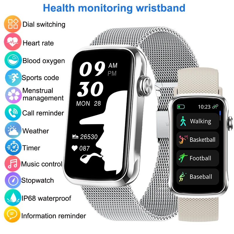 

LIGE Смарт-часы для мужчин и женщин Смарт-браслет с пульсометром Спортивные часы для фитнеса Подсчет шагов Информационное напоминание Водонепроницаемые умные часы