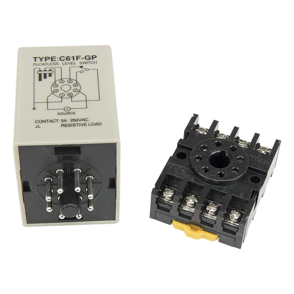 C61F-GP AC 220V floatless level switch / relay with socket base 220VAC C61F - GP water level controller / pump automatic switch