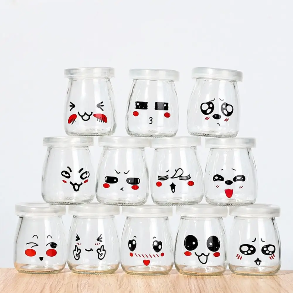 Storage Cup​s Pudding Jars High Temperature Resistant with Lid Yogurt Container Wishing Bottle Jam Jar