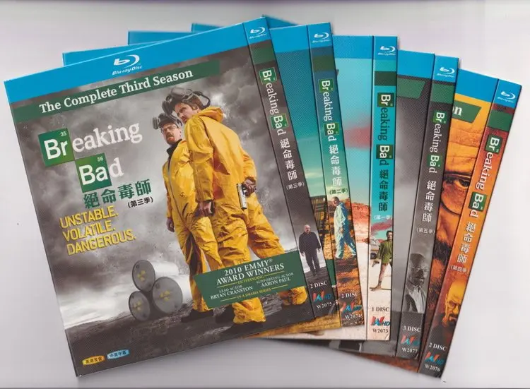 Set de Discos Blu-ray de Breaking Bad, Temporadas 1-5, Colección HD de 10 Discos Blu-ray, No DVD