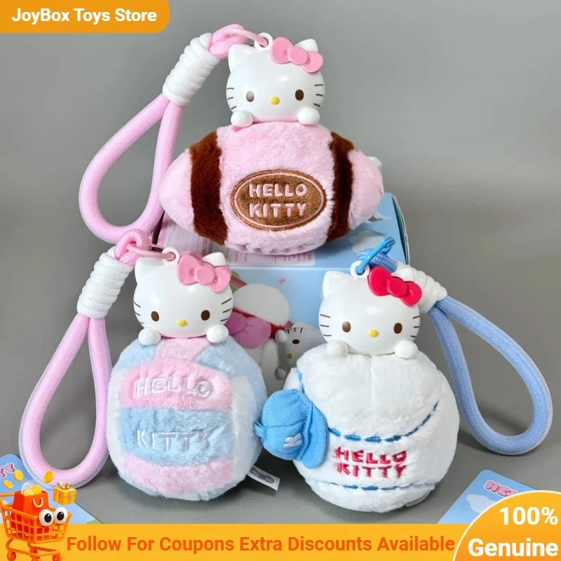 Genuine HelloKitty Sports Fun Aromatherapy Series Blind Box Cute Plush Car Charm Bag Pendant Kawaii Collectible Anime Figure Toy