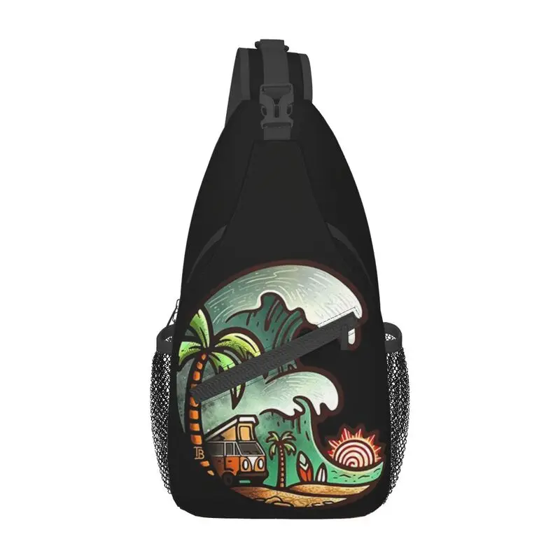 Mochila cruzada de hombro para hombre, bolso informal para viaje, senderismo, Surf, el pecho, Vanlife