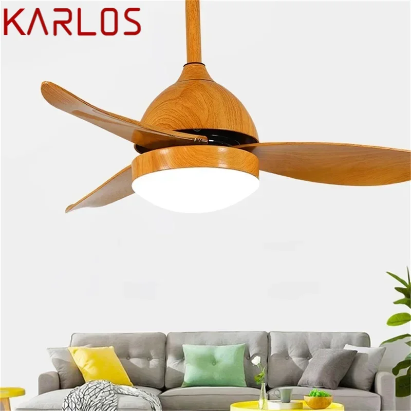 KARLOS Simple Ceiling Fan with Light Remote Control Contemporary LED Lamp for Home Dining Room Bedroom