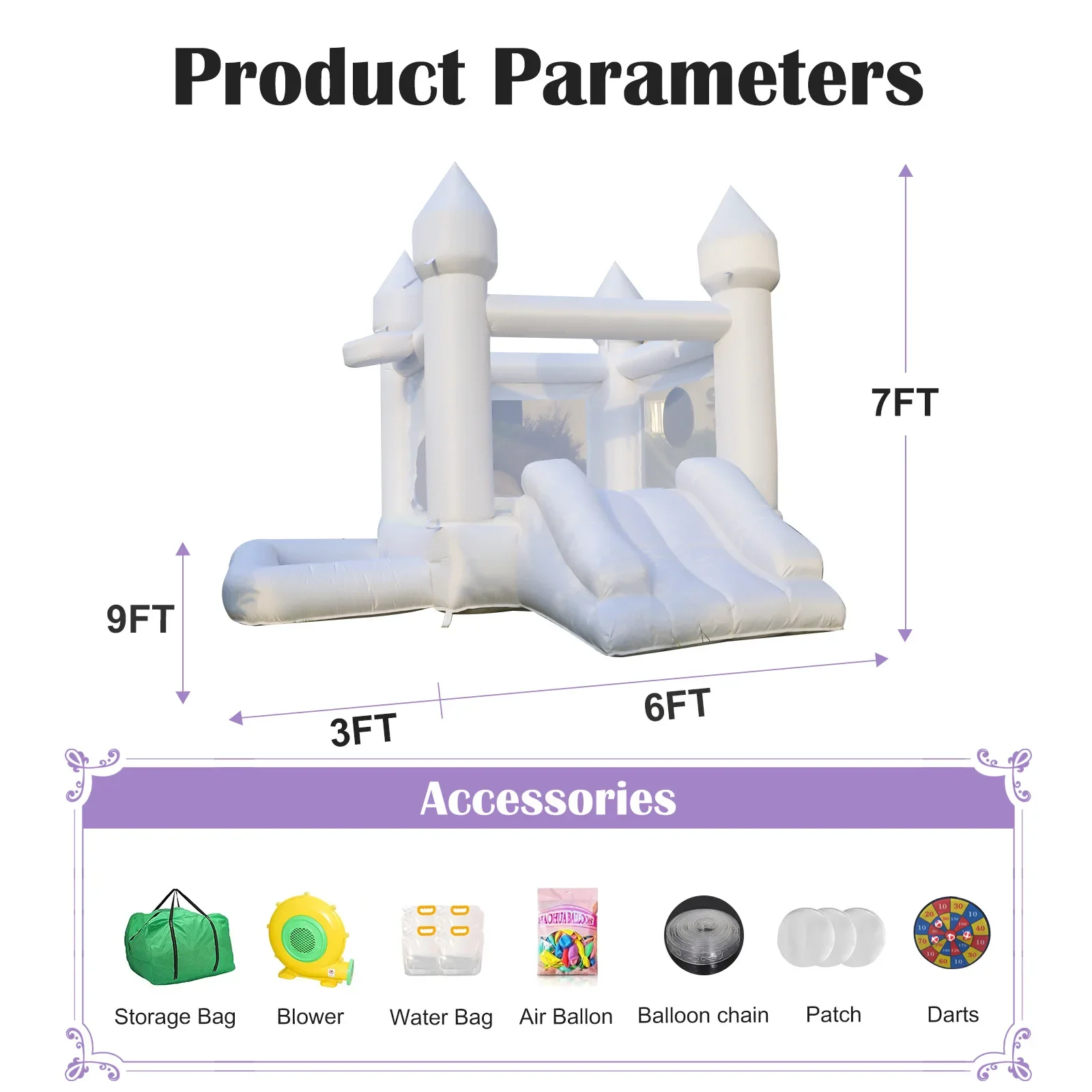 Inflatable White Wedding Trampoline Indoor Outdoor Proposal Birthday Party Castle European Slide Backyard Party Wedding House
