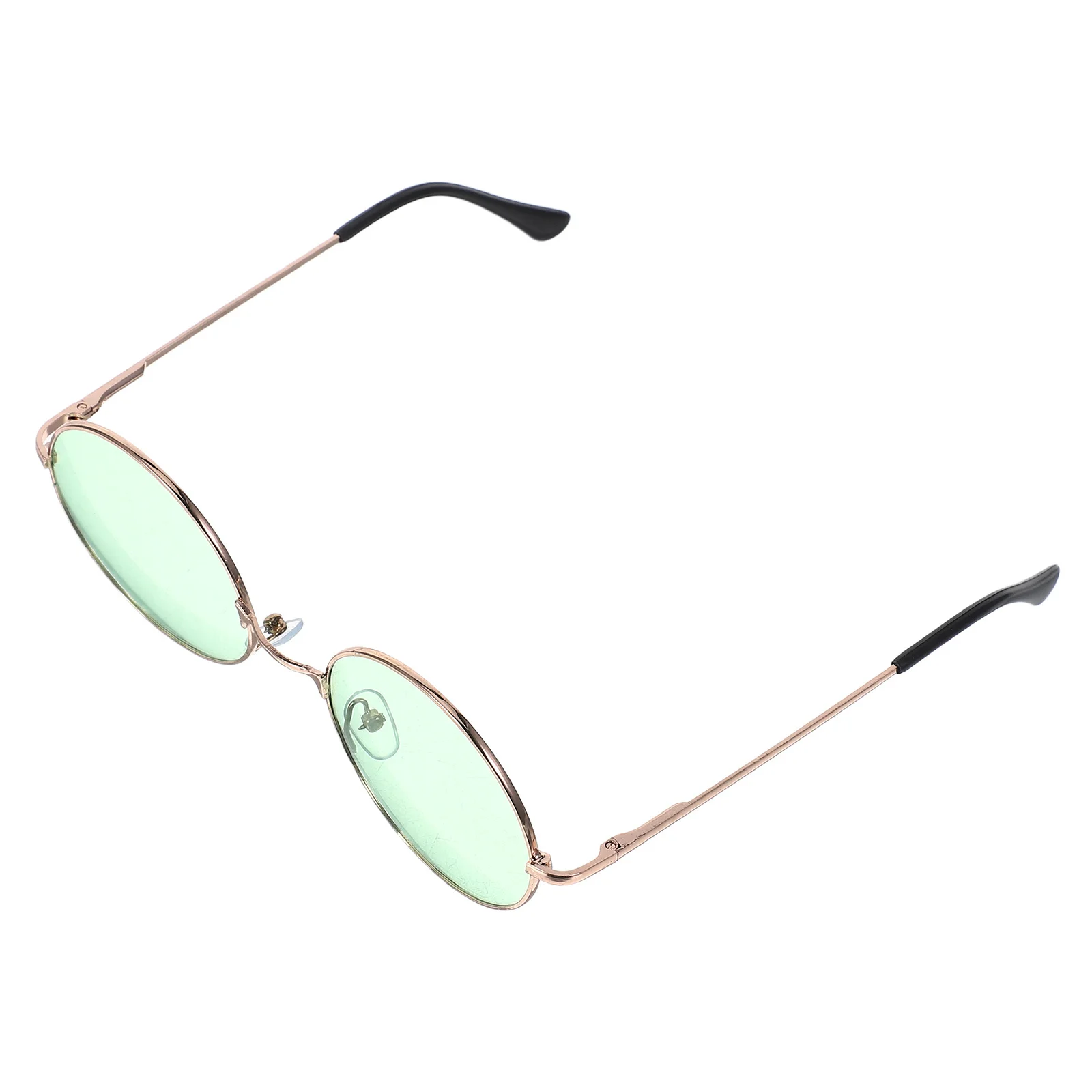 

Uv400 Protective Round Sunglasses Lightweight Retro Design Comfortable Nose Pad Outdoor Sun Glasses for Travel Gold Frame Green