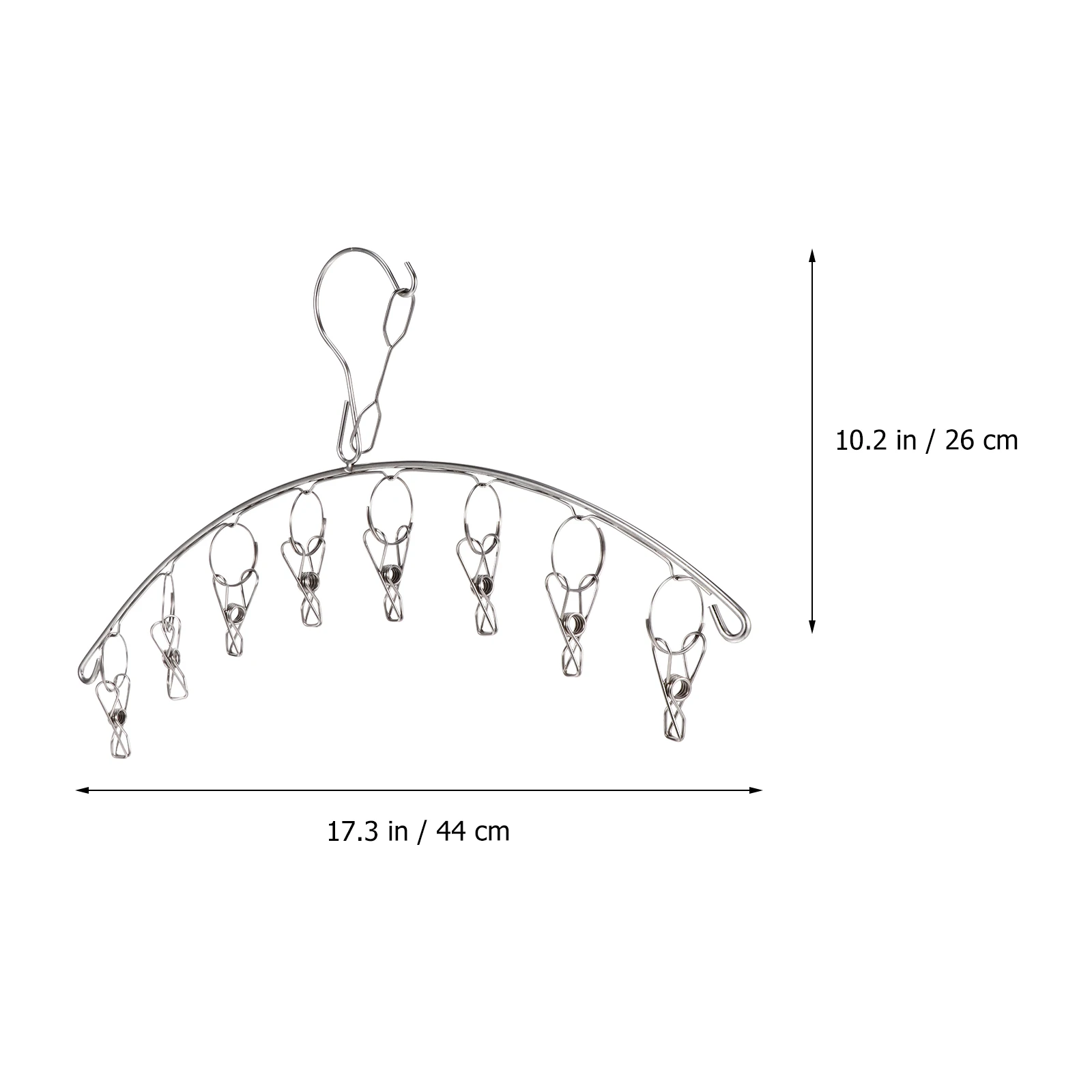 

2pcs Stainless Steel Sock Rack Laundry Drying Hanger Clips Windproof Multi Purpose Clothes Hanger For Socks Underwear Towels