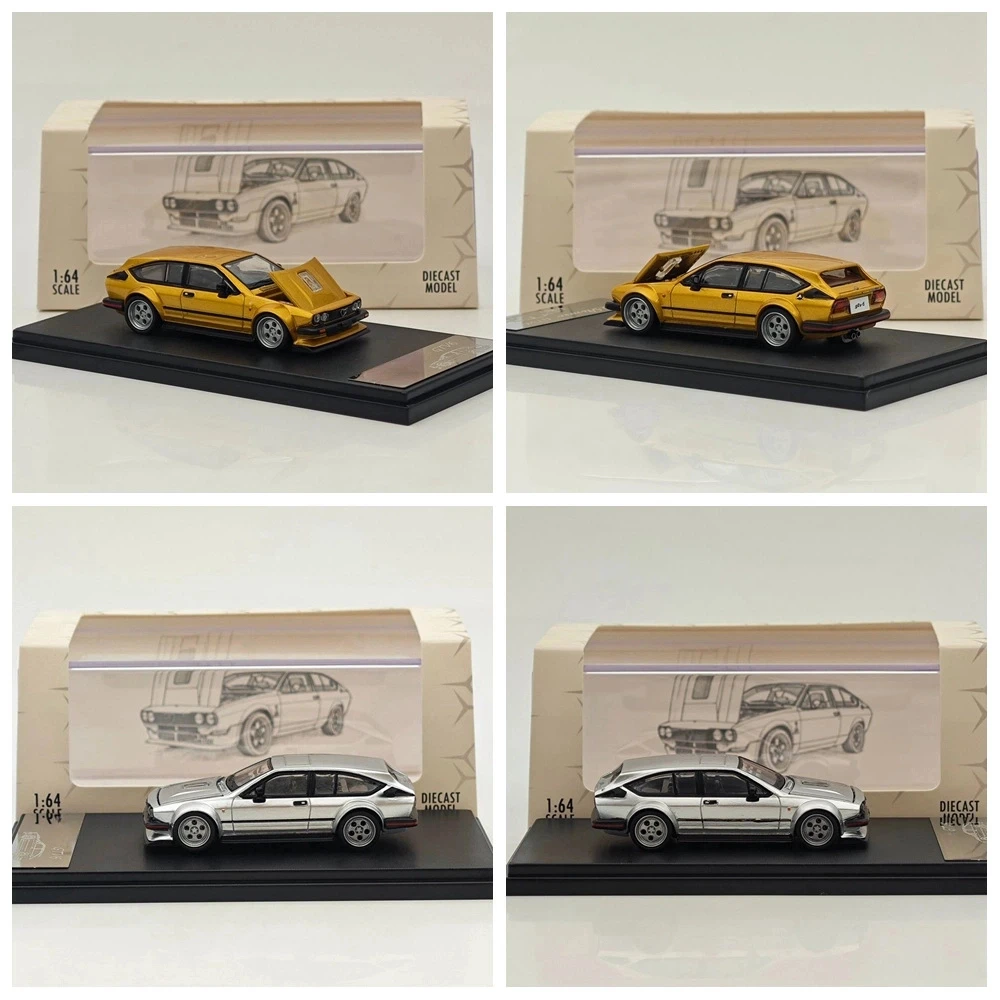 

1/64 для RM GTV6, золотые/серебряные литые модели автомобилей, коллекционные подарки