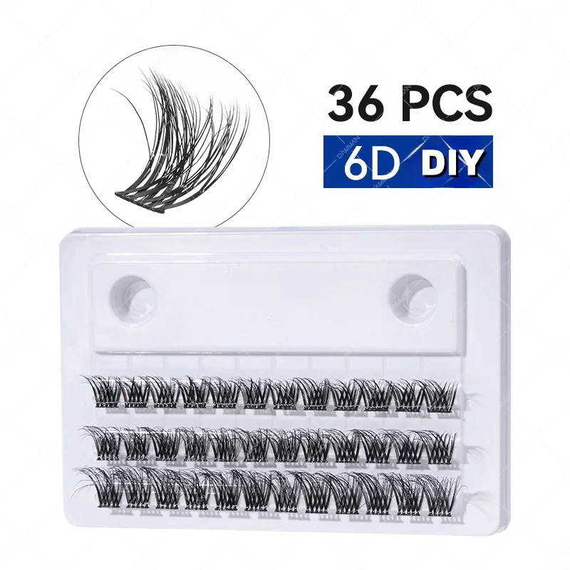 

DAMMAN 3 Rows 6D Eyelash Clusters Extension DIY Individual Segmented Lashes 10-12mm Mix Eyelashes Curl Beauty Makeup Tools