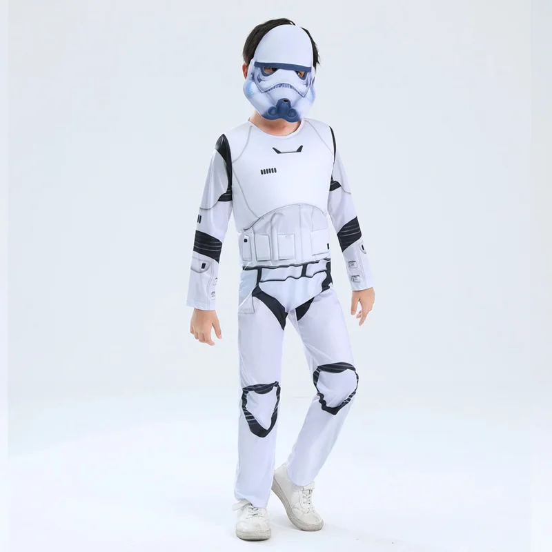 Kids Stormtrooper Fancy Dress Child Movie Character Dress up Cosplay Party Halloween Carnival  Costume