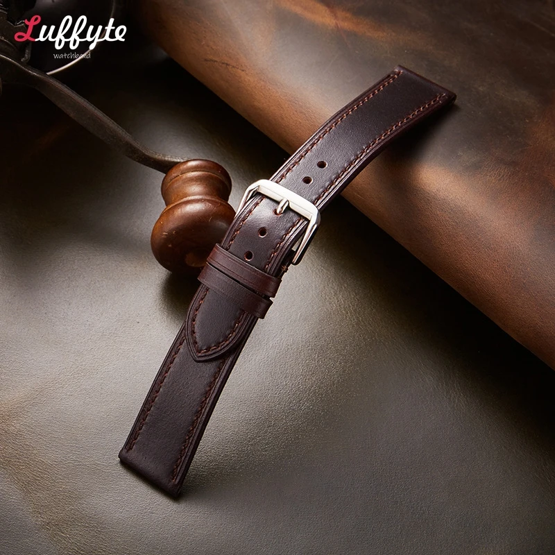 Soft Genuine Leather Watchband Watch Strap 18mm 19mm 20mm 21mm 22mm Retro Oil Wax Ultra-thin Universal Leather Watch Strap