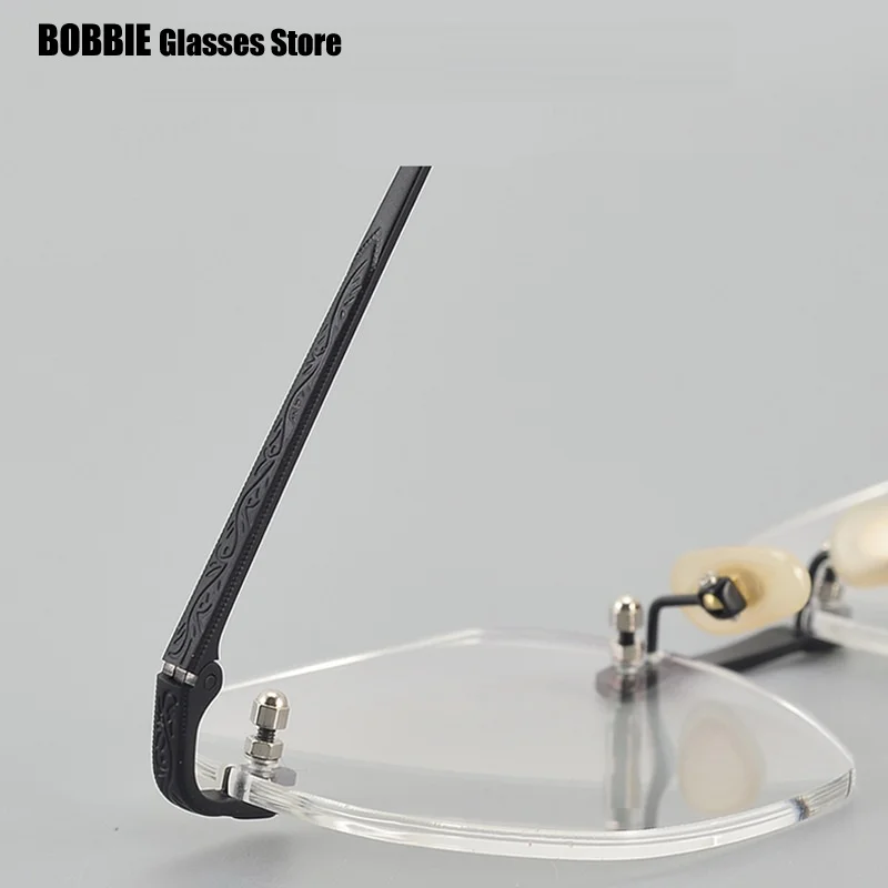 Frameless Japanese Design Pure Titanium Rimless Glasses Frame Men Women Polygon Eyeglasses Ultra Light Spectacle Eyewear No Rim