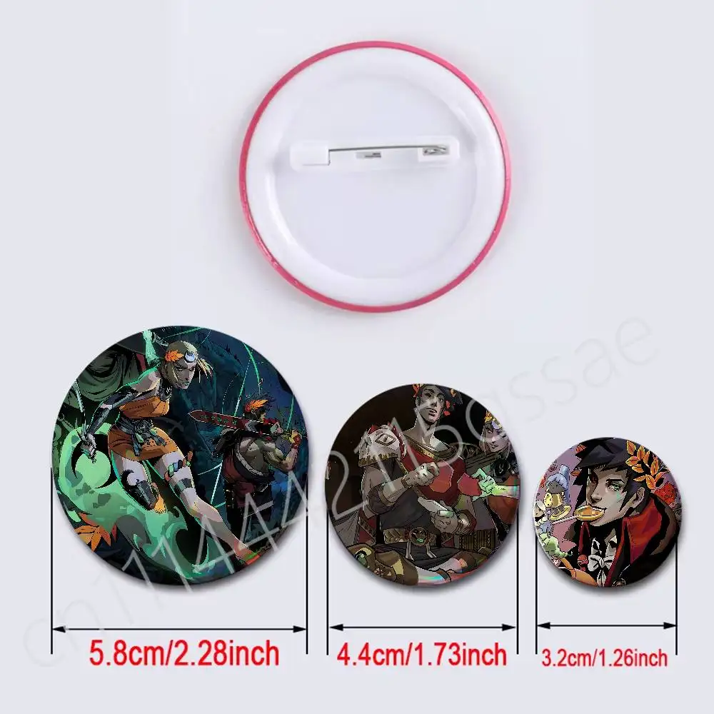 FOR Zagreus Melinoe Hades Round Exquisite Laser Badge Brooches Creative Pins For Clothes Hat Backpack Gift Accessories