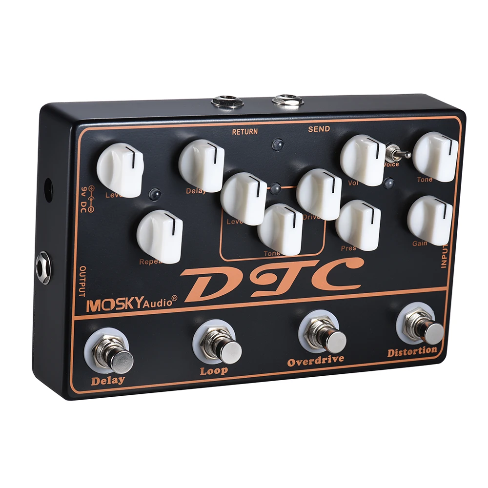 MOSKY DTC 4-in-1 Guitar Pedal Multi-Effects Distortion Overdrive Bass Guitar Kit Synthesizer Pedals Effector Effects Processors