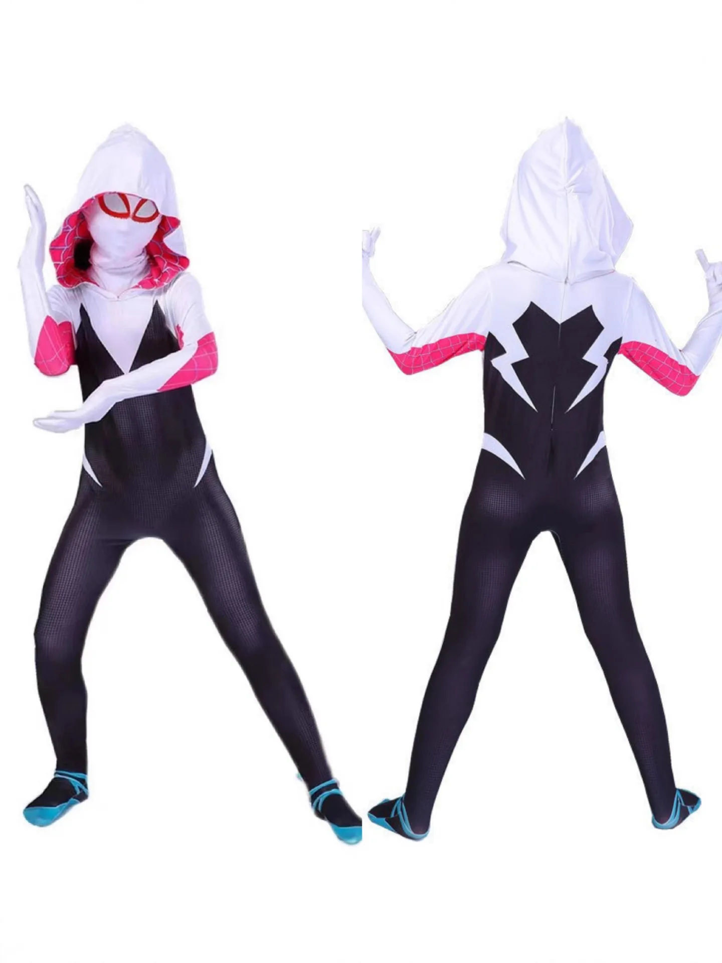 بدلة الهالوين التأثيرية جوين الخارقة بدلة سبايدرمان مايلز موراليس بذلة زي ورؤوس البطل الخارق فستان أقنعة أطفال هدية