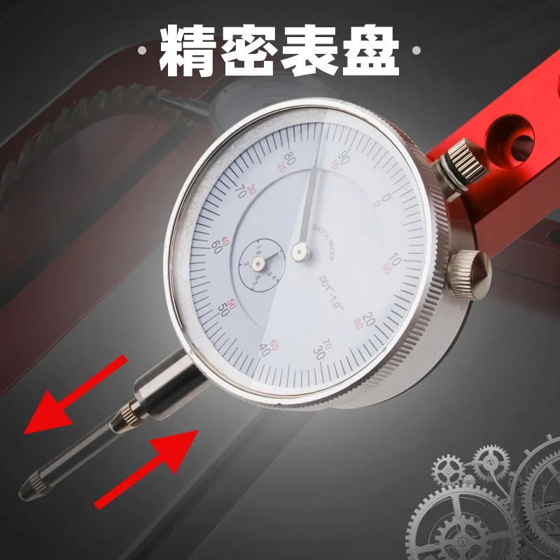 Table saw percent meter, saw blade parallelism corrector
