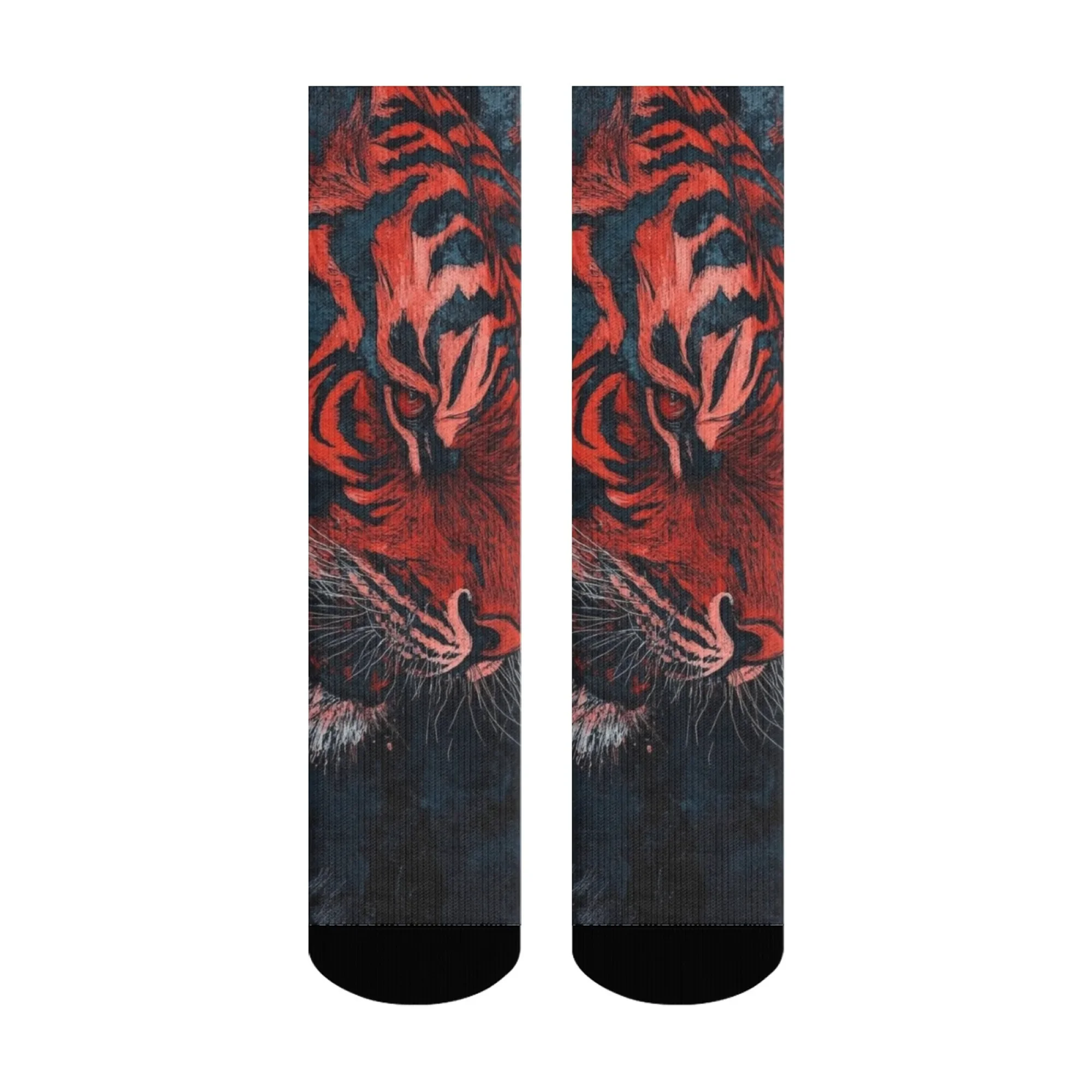 Calzini con stampa tigre di tendenza da strada, comodi calzini sportivi casual da uomo, novità interessanti, adatti a tutte le stagioni