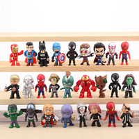 2 Styles Marvel Toys 26-24PCS Iron Man Spiderman Hulk Thanos Groot Kawaii 3-4CM Mini Q Version Model Children Birthday Gift