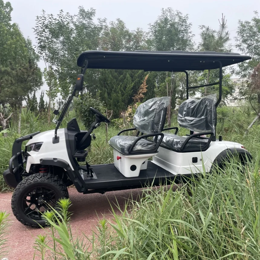 High-End Quality 5000/7000W 48/60/72V New Energy Electric Golf Cart 4+2 Seats For Sale Golf Cart Scenic Sightseeing Car