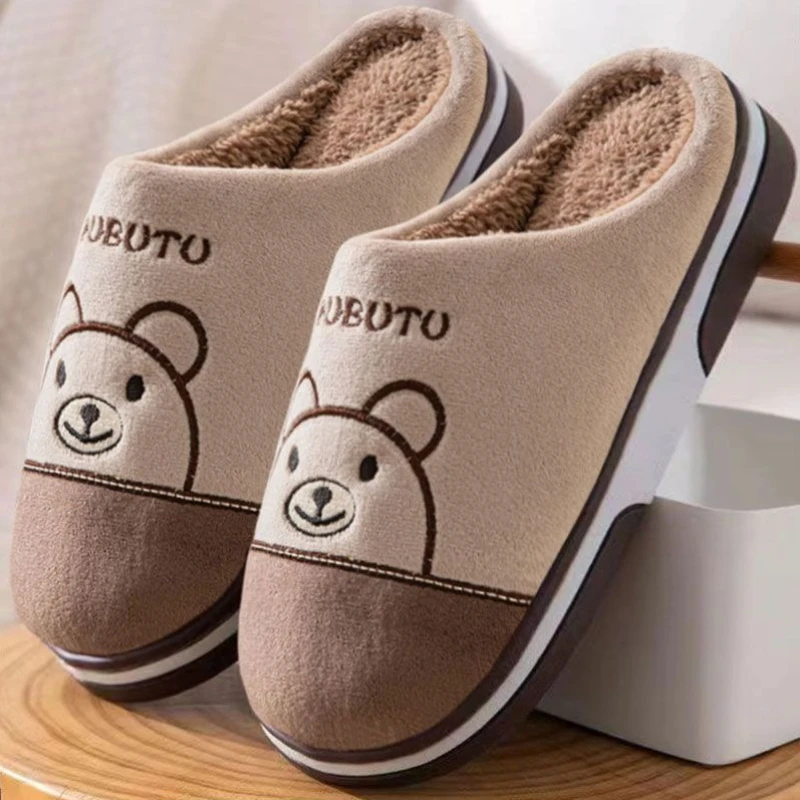 2026 New Winter Warm Cotton Slippers Men Women Thick Sole Non-slip Soft Plush Fuzzy Indoor Home Couples Cozy House Shoes