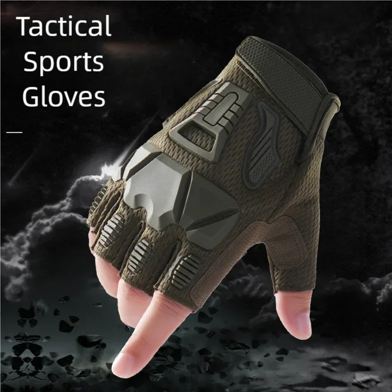 Motorcycle riding gloves men\'s tactical gloves half finger outdoor non-slip protective sports training military Cycling gloves