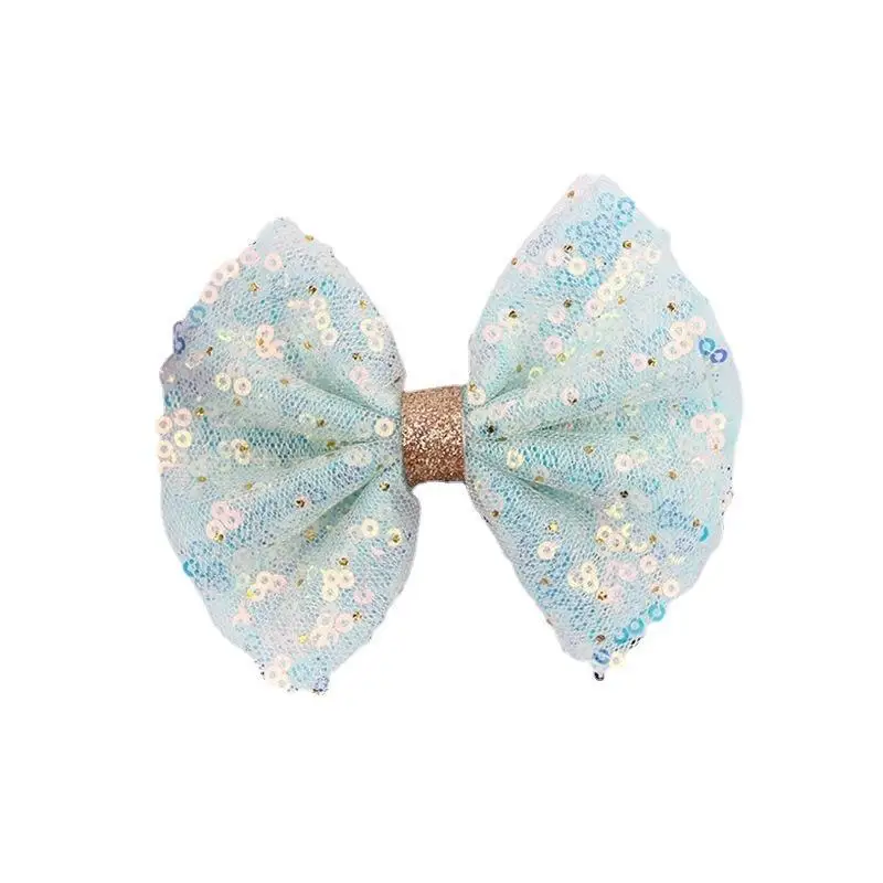 New Chic Princess Lace Hair Clips Bling Netting Sequins Bow Hairpins Glitter Knot Hair Bow Sweet Head Wear Girls Accessories