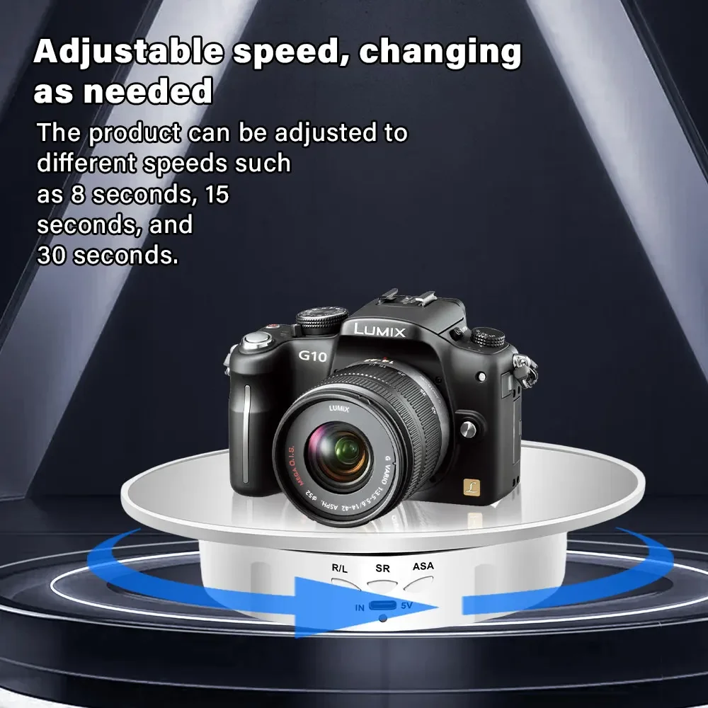 

200mm 3 Speeds Photography Rotating Display Stand 360 Electric Rotating Product Display Turntable For Video Shooting