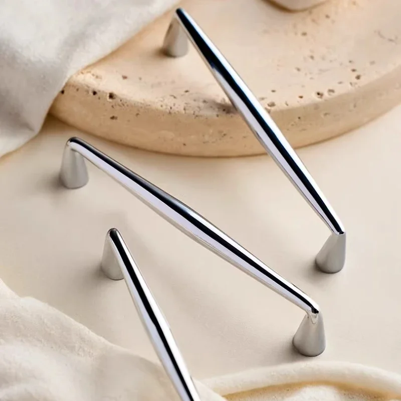 Modern Chromed Kitchen Cabinet Storage Handles Drawer Knobs Kitchen Accessories Furniture Wardrobe Pulls Hardware Drawer Knobs
