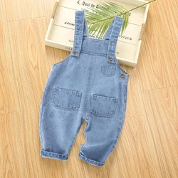 IENENS Baby Overalls Toddler Boy Jeans Jumpsuit Clothes Infant Denim Bottoms Trousers Girl Boy Long Pants Light Blue Dungarees