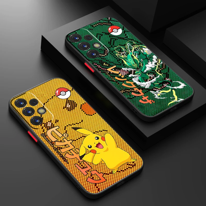 P-Pokemons R-Rayquazas Luxury Frosted Translucent For Samsung A53 A52 A33 A32 A51 A71 A21S A13 A73 A50 A22 A12 5G Back