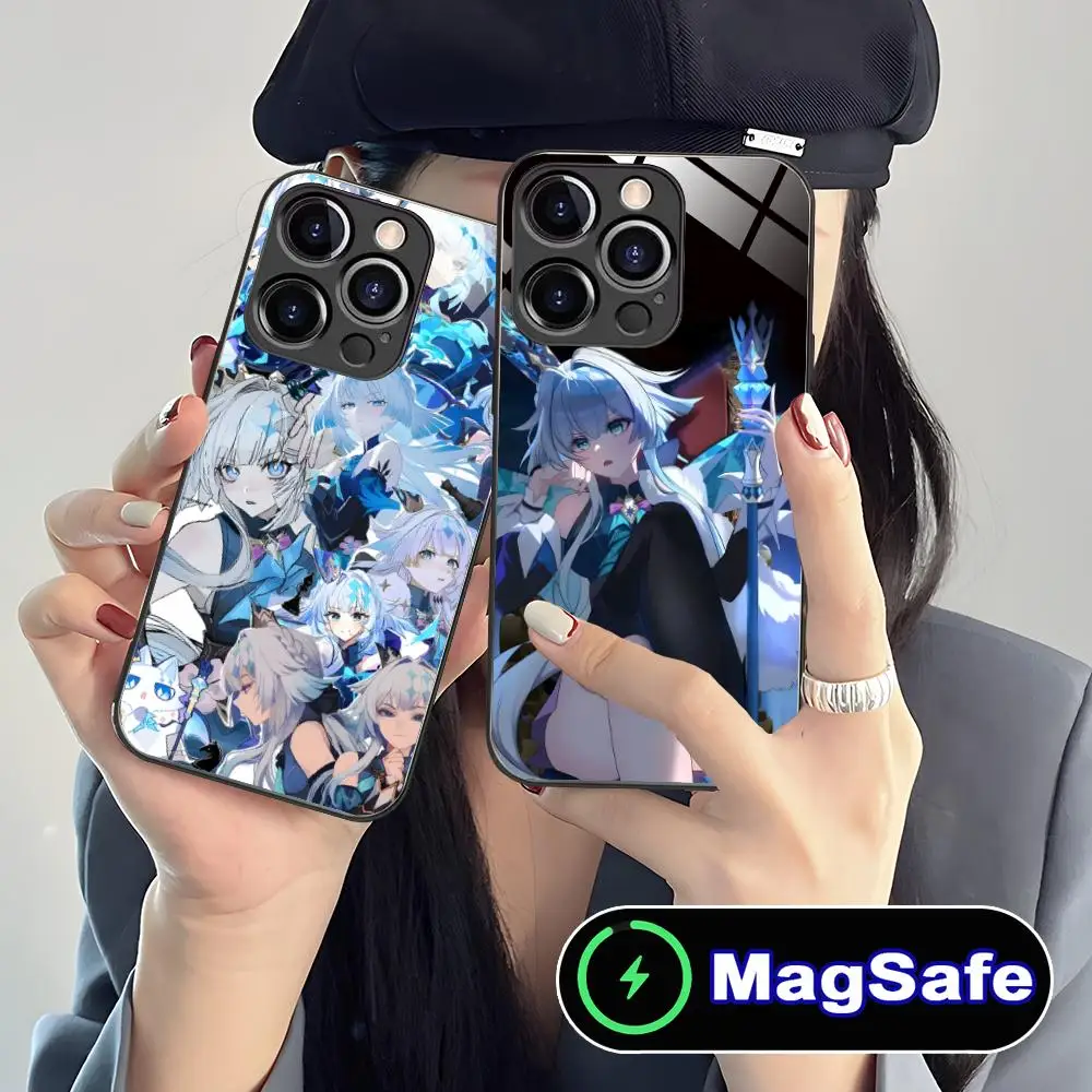

Honkai Impact Cerydra Phone Case for iPhone 16 15 14 13 12 11 Pro Max Plus Mini MagSafe Glass Colour Protective Cover Smartphone