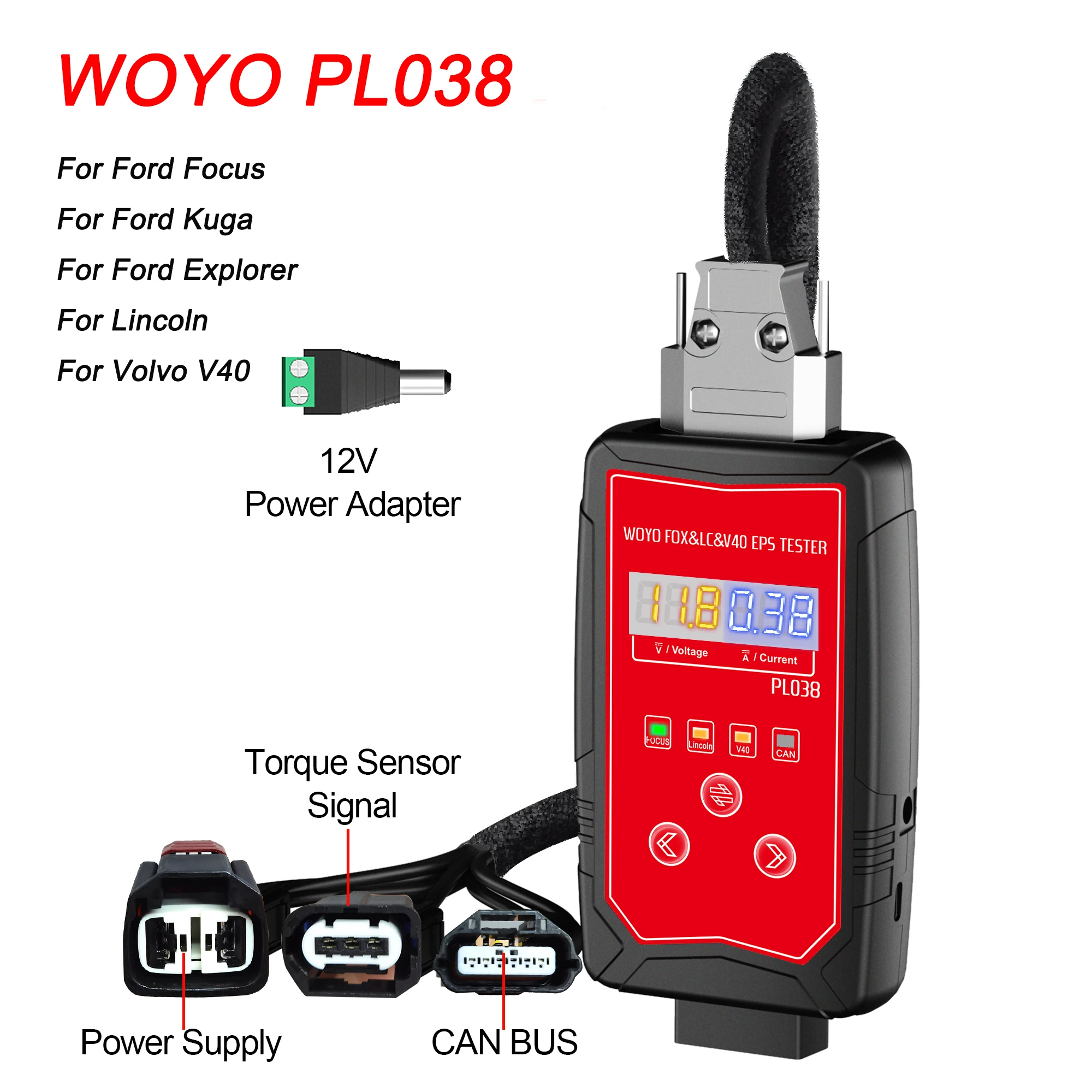 WOYO PL038 EPS Tester Car Steering Machine Test Platform For Ford Vo-lvo Iron Shell Electric Power Steering Wheel Motor