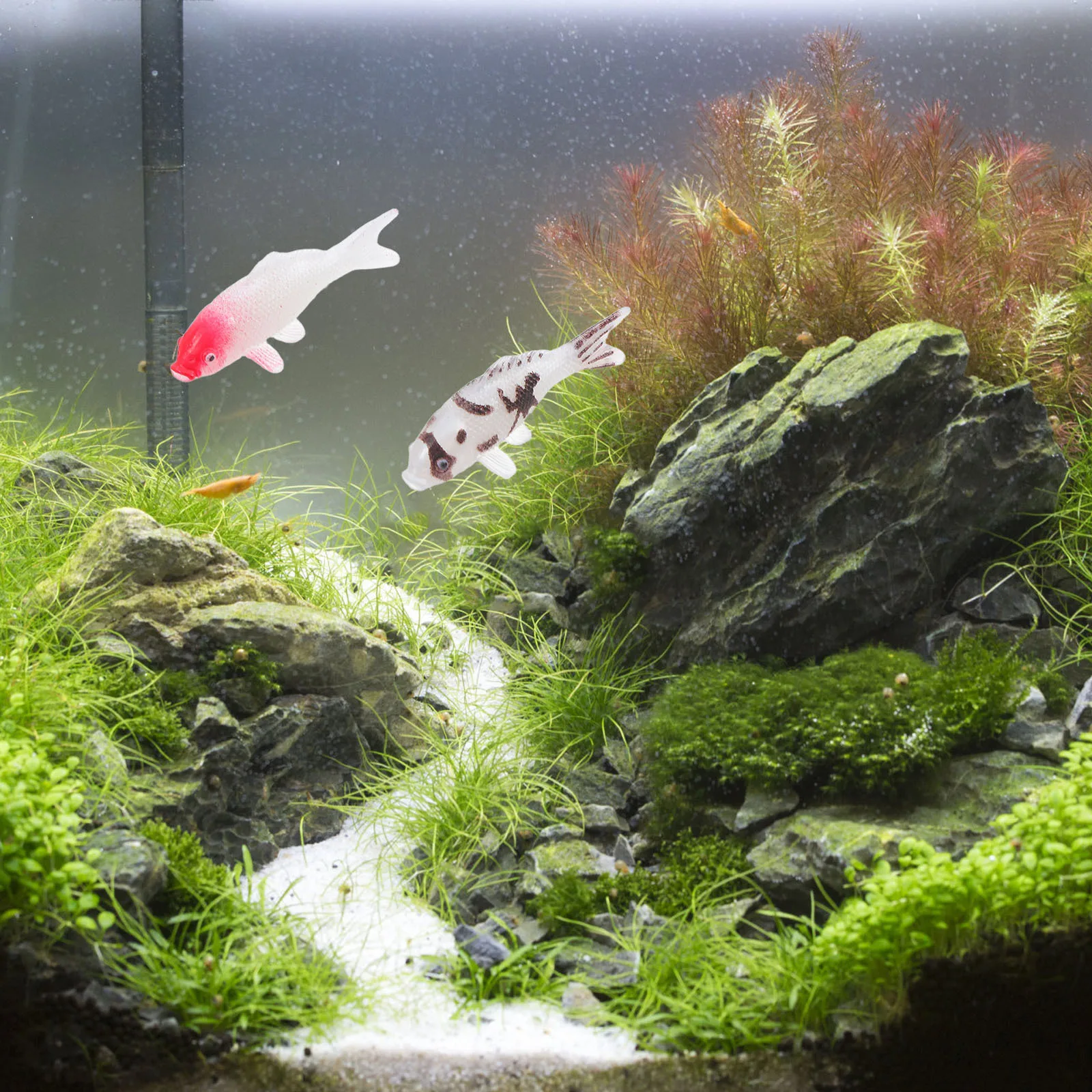 

4pcs Mini Simulated Koi Realistic Aquarium Decor For Fish Tank Garden Landscape Small Artificial Plastic Fish Figurines Home
