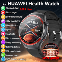 2025 New Medical Grade Laser detection Blood Glucose Smart Watch Men Blood pressure Heart rate BT call For HUAWEI Health Watches