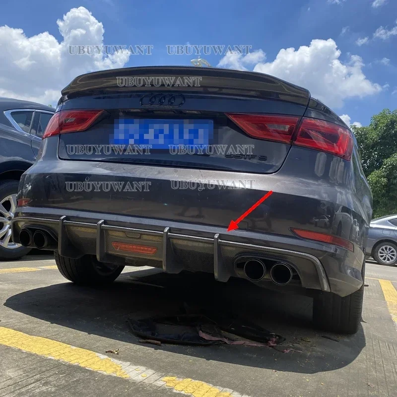 Real Carbon fiber Rear Bumper Diffuser Lip Spoiler For Audi A3 Standard/S-Line Sedan 2017 2018 2019