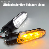 2Pcs 8mm Mini Amber LED Motorcycle Flashing Turn Signal Lights, 12V Indicator Blinkers Moto Accessories