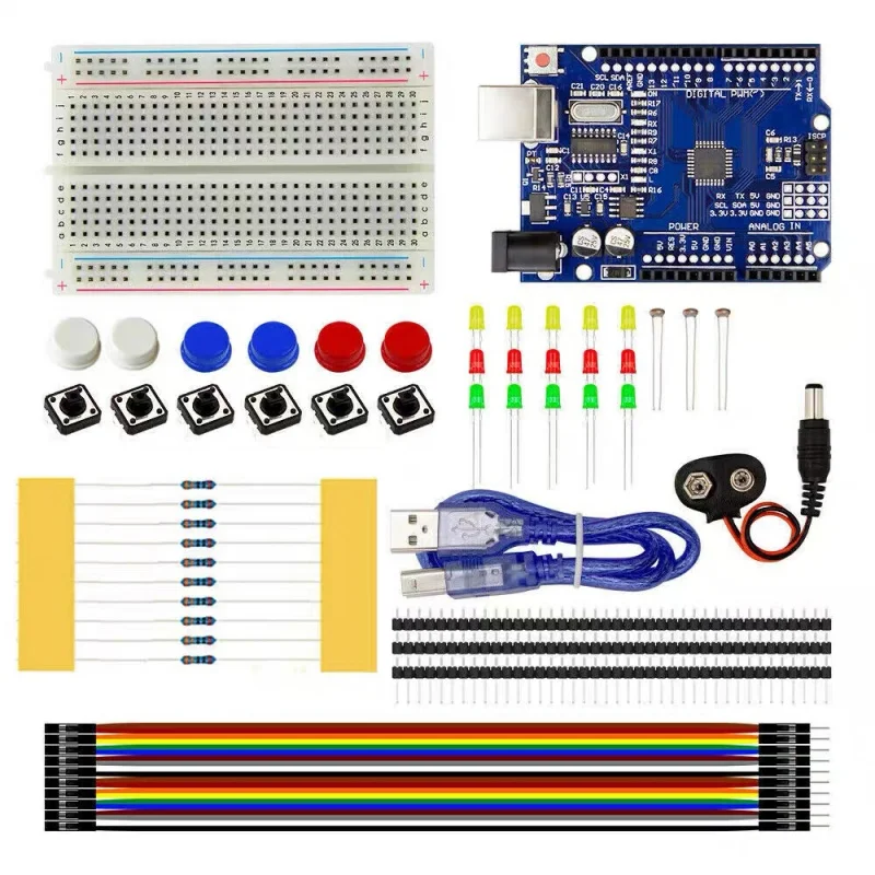 13-in-1 R3 Combination Electronic Kit, Breadboard with Jumper Wires for Circuit Experiment